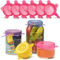Orblue Silicone Stretch Lids 6-Pack Small for Fresh Food Storage - Seal in Flavors, Keep Food Fresh and Reduce Waste Pink