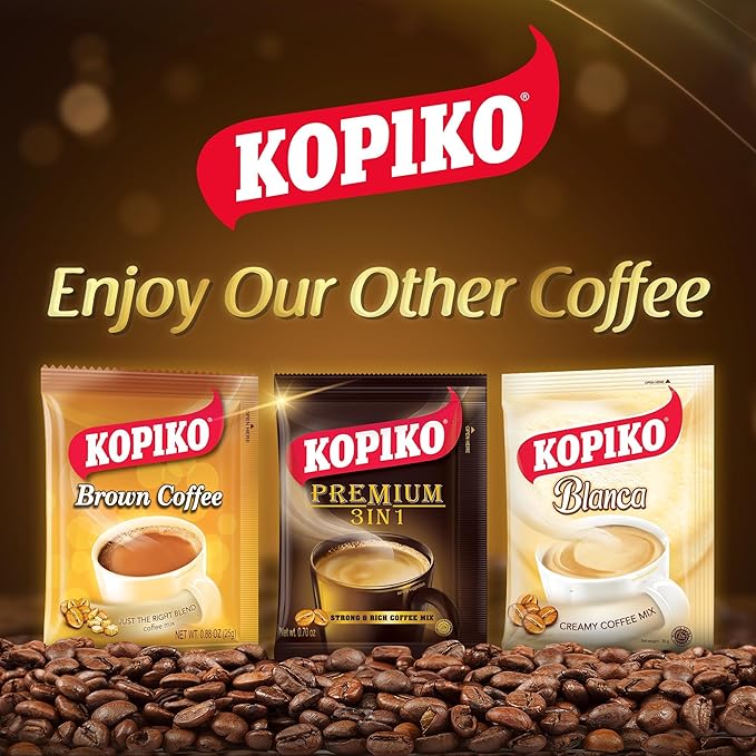 Kopiko Blanca Instant Coffee Mix – Authentic Indonesian Volcanic Coffee – Delicious Creamy Instant Coffee with Tempting Aroma (1.06 OZ/30gr x 10 Coffee Sticks)