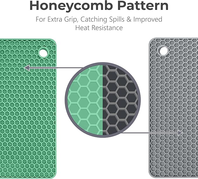 Silicone Trivets for Hot Dishes, Pots, Pans (4 Pack) - Heat-Resistant Pot Holders for Kitchen Countertop Mats - Silicone Trivet Mat - Multipurpose Counter Pads