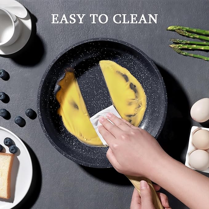 GiPP Ceramic Nonstick Frying Pan - 12 Inch Healthy Non-Toxic Non Stick Skillet Omelette Pans, Induction Compatible Chef Pan, PFAS & PFOA-Free, Dishwasher Safe, Stay Cool Handles