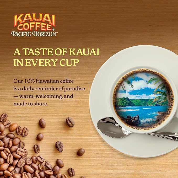 Kauai Coffee K-Cup Pods for Keurig Brewers – Arabica Coffee, 10% Hawaiian – Medium Roast, Savory and Chocolatey Aroma – Mocha Macadamia Nut, 1 Pack of 48 Single Serve K-Cups