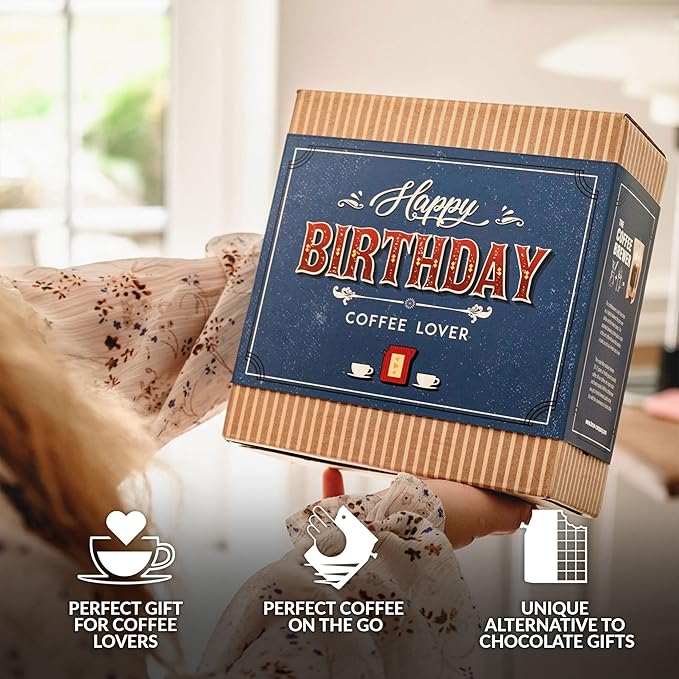Gourmet Birthday Coffee Gift Set for Men & Women - 7 World's Finest Single Origin Specialty & Organic Coffees in Innovative Brewers | Sampler Box for Coffee Lover to Brew & Enjoy Anytime, Anywhere