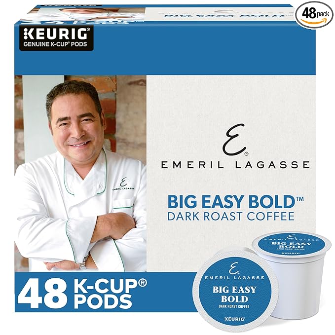 Emeril, Big Easy Bold Coffee, Single-Serve Keurig K-Cup Pods, Dark Roast, 48 Count (2 Boxes of 24 Pods)