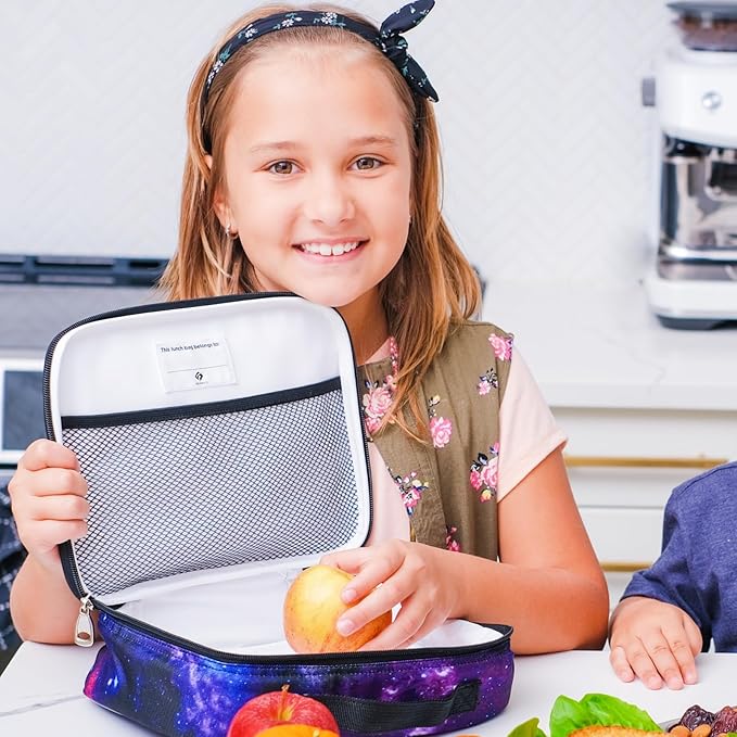 Fenrici Lunch Box for Boys, Kids Insulated Lunch Bag, Soft Sided Compartments, Spacious, BPA Free, Food Safe, 10.8in x 8.5in x 2.8in, Shark, Camo