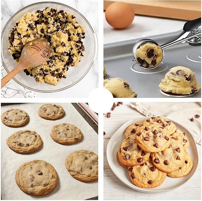 Stainless Steel Ice Cream & Cookie Scoop - 5.3Tbsp/80ml/2.7oz Capacity, Trigger Release
