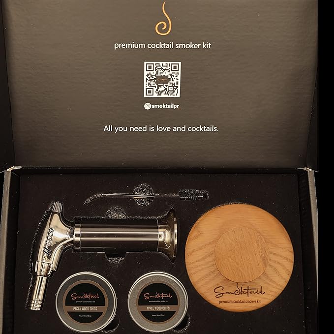 Cocktail Premium Smoker Kit by Smoktail - Premium Bourbon Smoker Kit for Crafting Exquisite Smoky Cocktails for Men and Women - Experience Blend of Bourbon and Smoke (Without Butane)