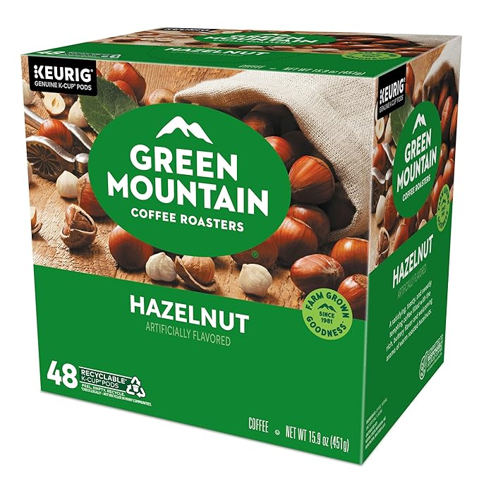 Green Mountain Coffee Roasters Hazelnut Coffee, Keurig Single Serve K-Cup Pods, Light Roast, 48 Count