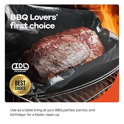 Black Butcher Paper 18" x 12000" (1000 feet) with Cutter - USA-Made Natural Butcher Paper Roll for Meat & Fish - Uncoated Food-Grade Material for Grilling - BBQ Papers for Smoking by IDL Packaging