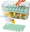Yoove Ice Cube Tray with Lid and Bin | Press and Easy to Release Ice Cube Trays for Freezer | 2 Ice Tray, 60 refreshing Ice Cubes | Ice Molds for Fruits, Soda, Cocktails, Whiskey, Iced Coffee and Wine