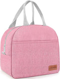 Lunch Bag Lunch Box for Women & Men, Large Capacity Insulated Lunch Bag for Adult, Leakproof Reusable Lunch Tote Bags for Work/Office/Travel/Picnic (Pink)