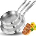 LOLYKITCH Tri-Ply Stainless Steel Frying Pan Set, 3-Piece (8+10+12 Inch) Stainless Steel Cookware, Induction Compatible Skillets for All Stovetops, Dishwasher Safe Pans