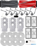 29PCS Replacement Parts Kit for Roborock SAROS 10R/Qrevo CurvX/Qrevo Curv 2 Pro Robot Vacuum: 2 Roller Brushes, 6 Side Brushes, 4 Filters, 8 Mop Pads, 6 Dust Bags| OEM Compatible & Precision Fit