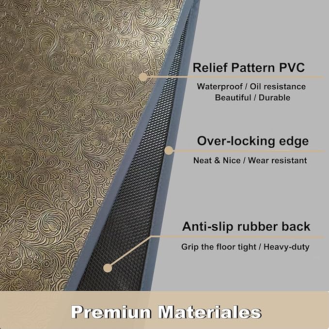 BBQ Grill Mat for Outdoor Grill, 51 x 36 inches Heavy Duty Thickened Under Grill Mats, Oil-Proof Waterproof Floor Protector for Deck and Patio