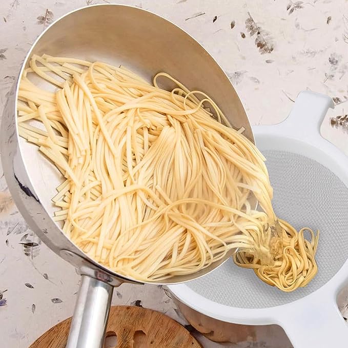 HIC Kitchen Double-Ear Fine Mesh Strainer, BPA-Free, 5.5-Inch, For Sifting Baking Ingredients, Straining, And Draining Soups, Sauces, And Stocks