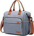 TuErCao Adult Lunch Box - Insulated Lunch Bag Women for Work, Soft Cooler for Beach Travel Picnic, Ladies Lunch Tote Bag for Office, Grey