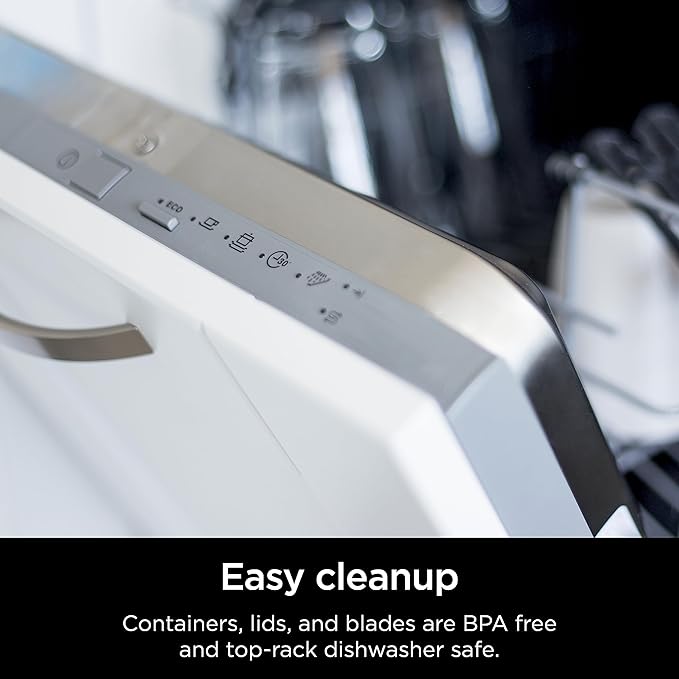 Ninja | All-in-One Blender & Food Processor | Best for Smoothies, Cookie Dough, Salsas, Cole Slaw & More | BlendSense Intelligence for Perfectly Smooth Results | 1800 Watt | Black | TB401