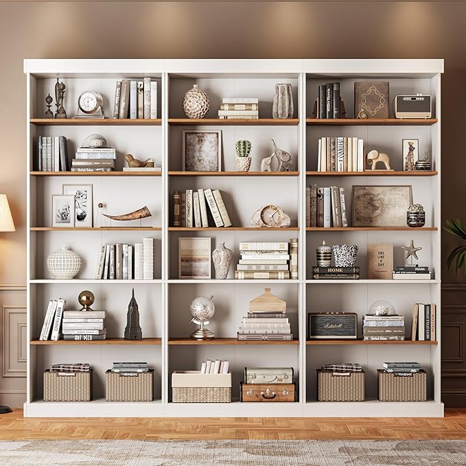 70.8" Tall Farmhouse Kitchen Pantry Cabinet, Modular Storage Cabinet with 6-Tier Adjustable Shelves, White, Wooden Hutch for Living Room, Kitchen, Set of 2