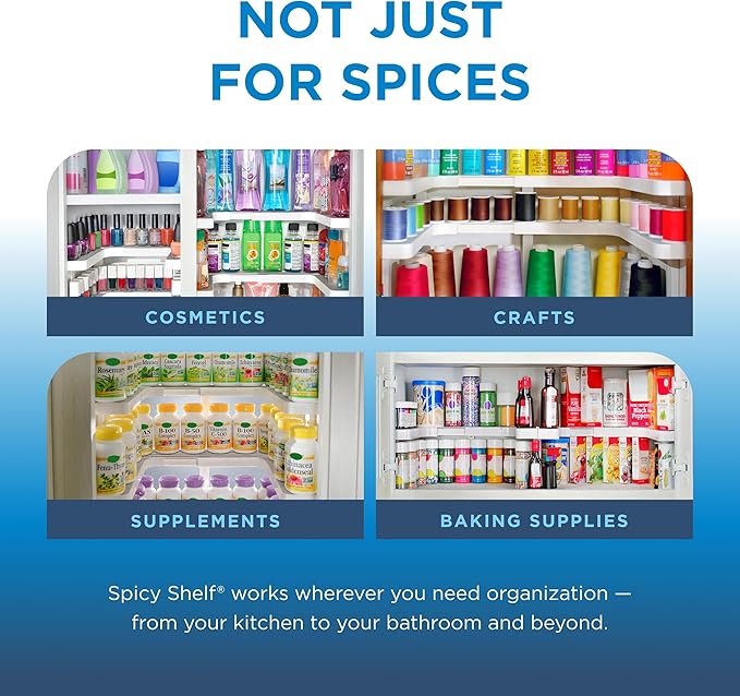 Spicy Shelf 3.0 - Expandable 2 Tiered Spice Rack Organizer for Cabinet & Pantry - Kitchen Seasoning Organizer - Cabinet Spice Racks for Inside Cabinets (Spicy Shelf Premium) - Home Organization