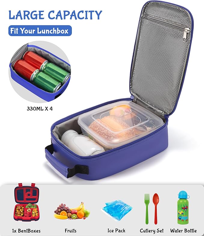 Boy Lunch Box,Kids Lunch Bag Insulated Leather Game Lunch Box for School Thermal Meal Cooler Lunch Boxes for Boy Girl Kid Toddler Teen