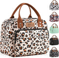HOMESPON Lunch Bag for Woman Man Adults with Front Pocket Insulated Lunch Tote Lunch Box Container for Work Picnic or Travel(Leopard)