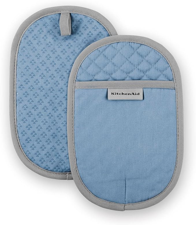KitchenAid Asteroid Pot Holder 2-Pack Set, Blue Velvet, 6.5"x10"