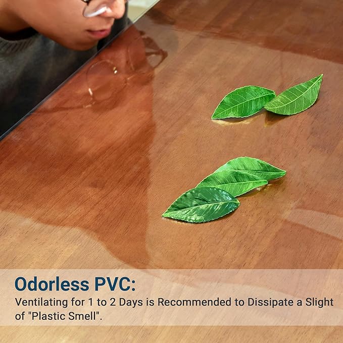 Clear Round Table Cover Protector 36 Inch, 2.0mm Transparent Plastic Table Protector Waterproof, Anti-Scratch Clear Desk Mat for Office Desktop Dresser Dining Table, FDA Compliant