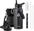 32oz Insulated Water Bottle, Triple Wall Vacuum Stainless Steel Water Bottles - Keeps Cold 48H, Reusable Metal water flask Jug for Gym, Sports, Camping, Hiking,Travel, Starry Sky-Black