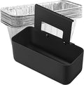 Grill Grease Catcher for Blackstone Griddle with 10 Pack Grease Cup Liners Aluminum Foil Tray Pan Drip Tray Pan for 17, 22, 28 & 36 inches Griddle (Long Hook)