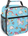 Lunch Box for Men & Women Durable Lunch Bag for Adults Reusable Small Lunchbox Blue Unicorn