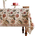 ISAENNE Designer Provence Floral Square Tablecloth,Linen Colorful Washable Indoor Table Cloth,Durable Home Decor Tablecloths for Dining Thanksgiving Kitchen Christmas,67"*67"-Ratina