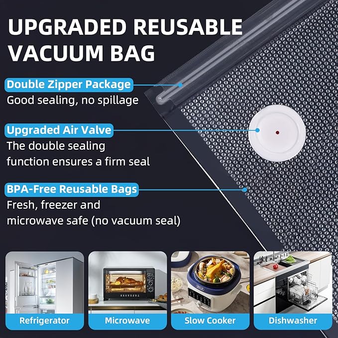 Vacuum Sealer, vacuum sealer for food, handheld vacuum sealer(Vacuum Sealers+ 10 reusable vacuum seal bags)