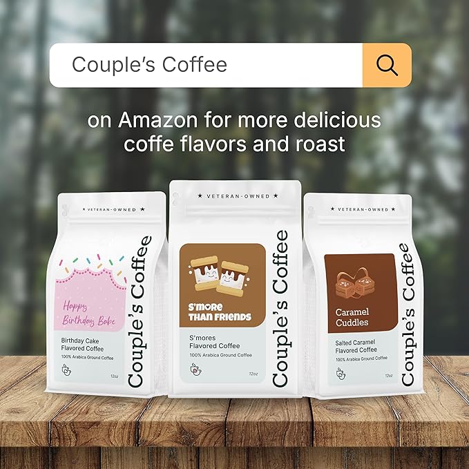 Couple’s Coffee Flavored Ground Coffee | Medium Roast Campfire S’mores Fall Coffee | Gives Back to Military Families | S’more Than Friends | Made with 100% Arabica Beans | 12oz
