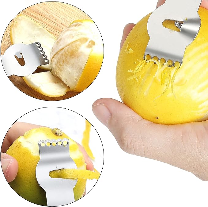 Tongjude Stainless Steel Cheese Grater Set, Set of 5 Kitchen Grater & Peeler & Slicer, Lemon Zester with Cleaning Brush for Vegetable, Fruit, Chocolate