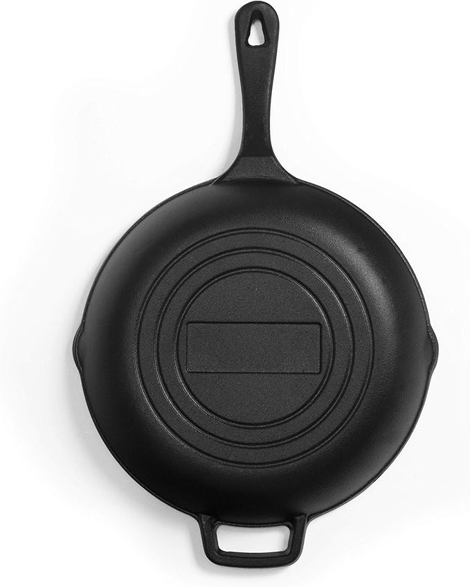 Commercial CHEF 10 Inch Cast Iron Skillet, Pre-Seasoned Cast Iron Pan with Dual Pour Spouts