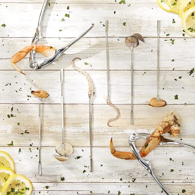 RSVP International Endurance Collection Seafood Tool, Cracking Tools, 8 Piece, Stainless Steel