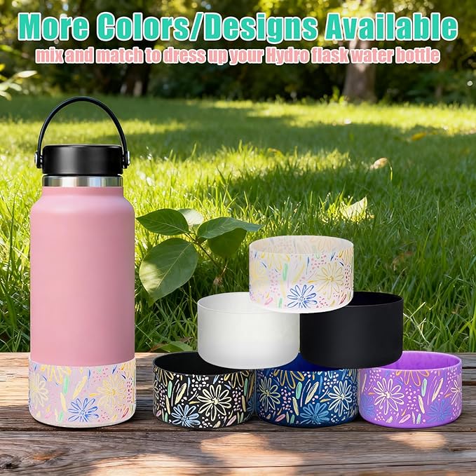 WK IEASON Protective Silicone Base Boot for Hydro Flask Mouth, Anti-Slip Silicone Sleeve Cover Bumper for Hydro Water Bottle Accessories -2.83inch Bottom Diameter
