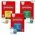 Community Coffee All Day Variety Pack with Decaf 72 Count Coffee Pods, Medium Dark Roast, Compatible with Keurig 2.0 K-Cup Brewers
