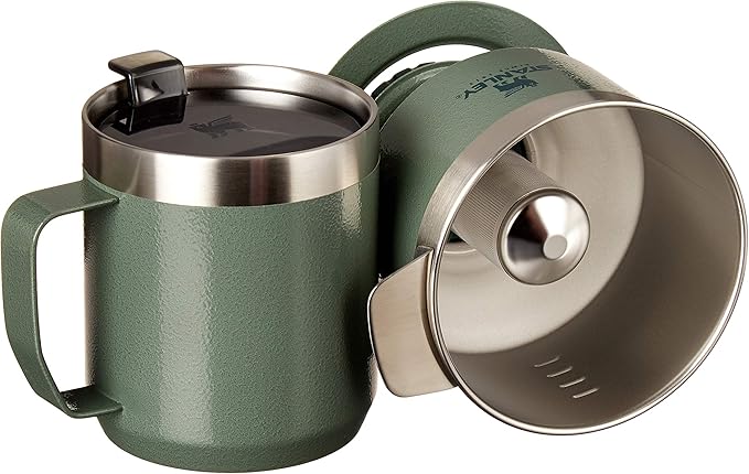 STANLEY Perfect Brew Pour Over Set | 12 oz Camp Mug with Lid Included | Drip Coffee Maker with Reusable Filter | Insulated Stainless Steel | BPA-Free | Hammertone Green