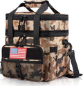 JOYHILL Tactical Lunch Box for Men, Double Deck Expandable Insulated Lunch Bag, Large Durable Thermal and Cooler Bag for Adult, Modern Leakproof Bag for Adult Work, Camping, Picnic, Navy,18 L/24 Can