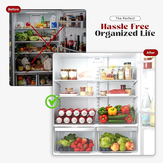 Utopia Kitchen Can Organizer For Pantry - Soda Can Storage Organizer Pantry, Fridge & Freezer Organization - Holds Food & Soup Can (Clear)