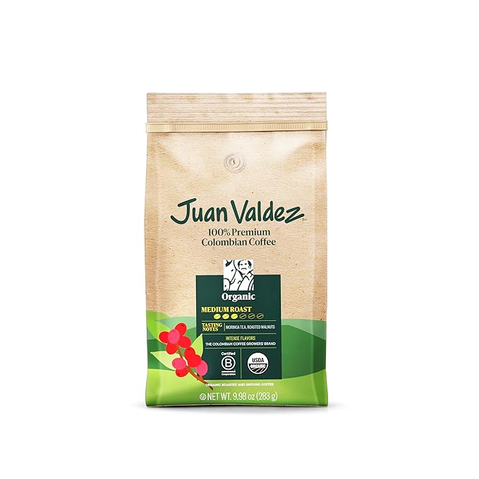 Juan Valdez Organic Ground Coffee, Balanced Roast 10 OZ - 100% Colombian Coffee USDA Organic Certified - 100% organic coffee free of chemicals in its cultivation process (Pack of 3)