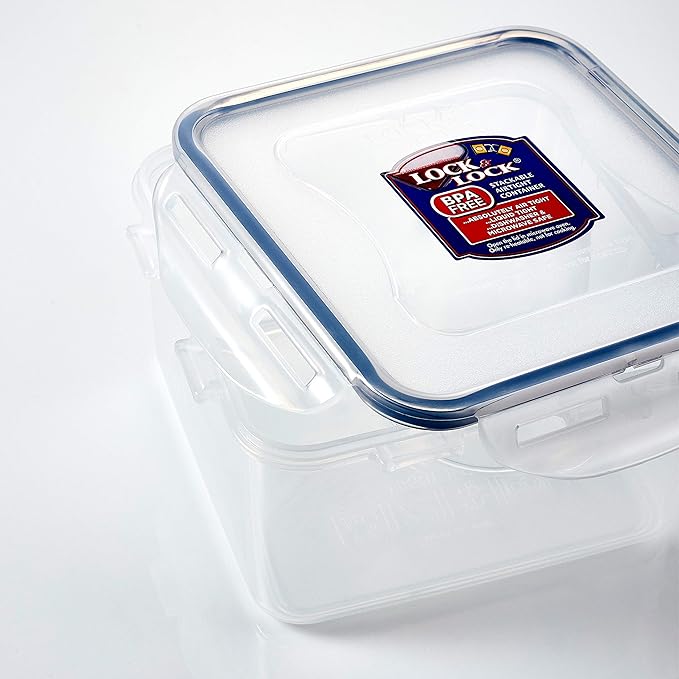 LOCK & LOCK Easy Essentials Food Storage lids/Airtight containers, BPA Free, 14 Piece - Tall Rectangle, Clear