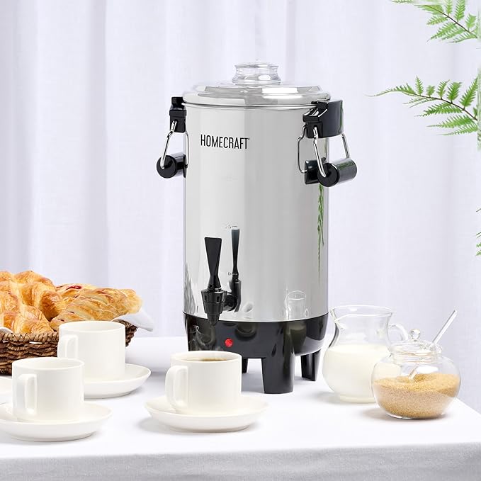 Homecraft Quick-Brewing 1000-Watt Automatic 30-Cup Coffee Urn - Stainless Steel