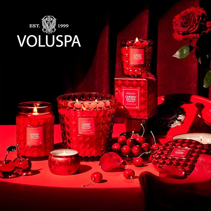 VOLUSPA Cherry Gloss 18 oz Scented Coconut Wax Candle for Home Fragrance