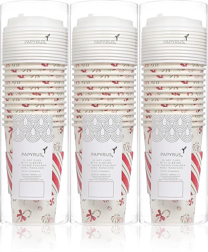 Papyrus Disposable Tabletop Dinnerware Set - Elegant and Sturdy Disposable Cups for Any Occasion, Holiday, Cups