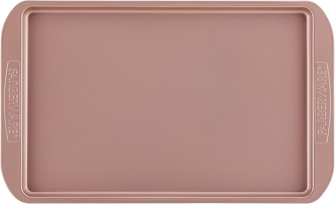 Farberware Nonstick Bakeware, Nonstick Cookie Sheet / Baking Sheet - 11 Inch x 17 Inch, Rose Gold Red