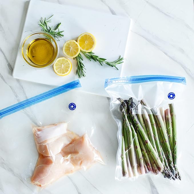 Reusable Sous Vide Bags – 20 BPA-Free Quart and Gallon Size – Freezer Safe Vacuum Sealer Food Storage – Compatible with Joule, Anova, and All Sous Vide Machines