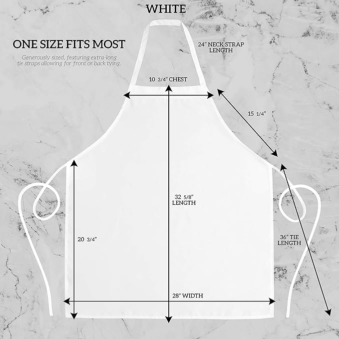GREEN LIFESTYLE 120 Pack Professional Chef Apron – Grilling Aprons for Men, Waterproof Cooking Apron for BBQ, Work or Restaurant Use, Kitchen Aprons for Women – White, No Pockets