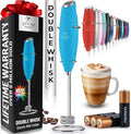 Zulay Kitchen Whisk Milk Frother with 4 Duracell Batteries - Powerful Handheld Foam Maker for Coffee, Lattes, Matcha, Hot Chocolate & Cappuccinos - Whip Creamy Froth in Seconds