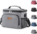 Lifewit Reusable Insulated Lunch Bag for Men, Lunch Box Women, Portable Cooler Freezable Soft Lunchbox Leakproof with Adjustable Shoulder Strap for Adult for Work Picnic or Travel, Grey 9L